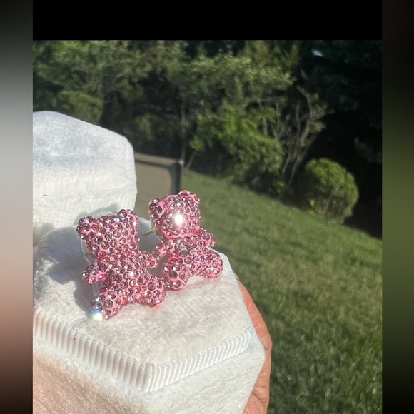 Swarovski Pink Bear Earrings - Picture 5 of 9